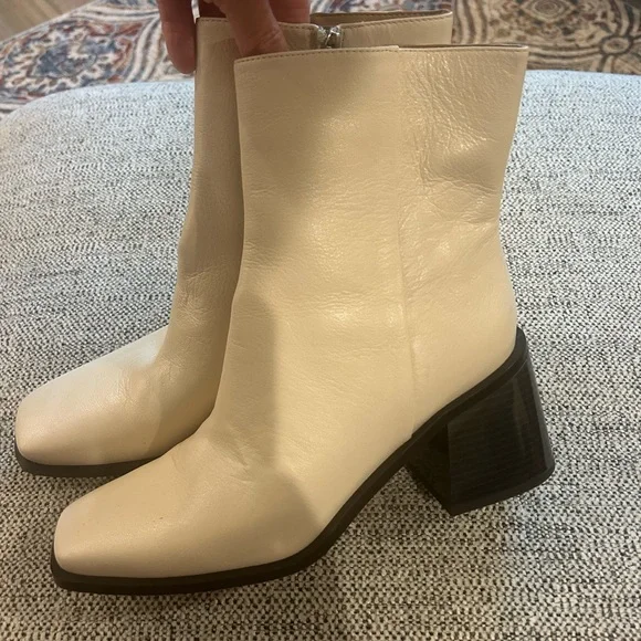 Sam Edelman Winnie Ankle Boots Ivory Size 9.5 New - Picture 9 of 11
